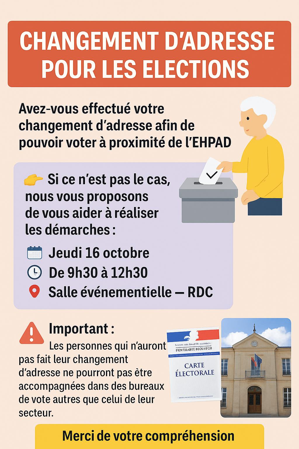Changement d'adresse pour les elections - 290925