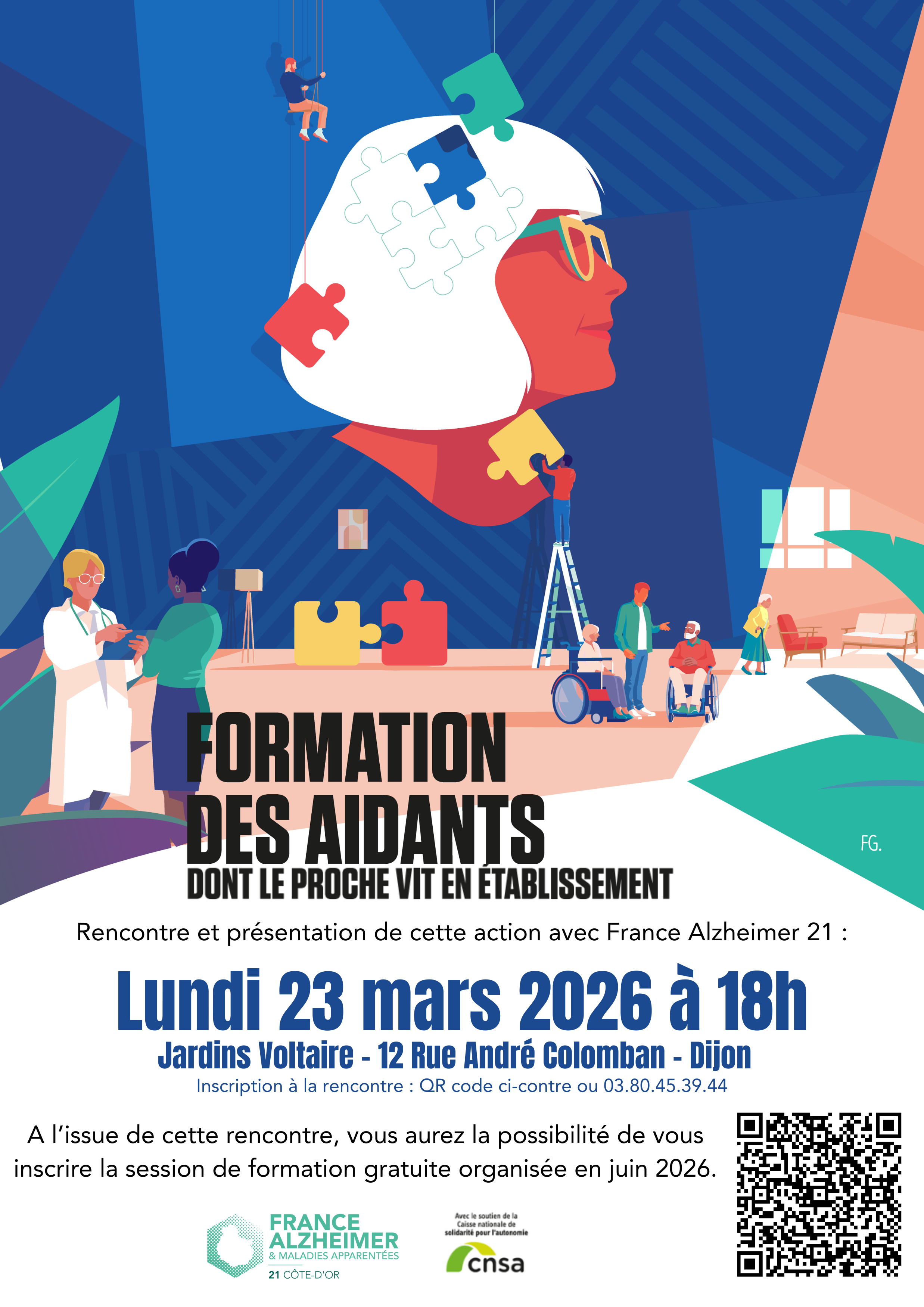 France Alzheimer 21 - une formation dédiée aux aidants à l'EHPAD Jardins Voltaire - 230326